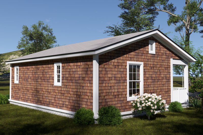 House Plan Design - Exterior - Rear Elevation for Cottage House Plan #513-2360 - 1 bed, 1 bath