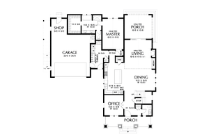Floor Plan - Main Floor for Farmhouse House Plan #48-996 - 4 bed, 3.5 bath