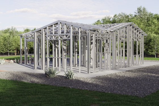 Exterior - Front Elevation 9 for Adobe / Southwestern House Plan #1106-154 - 2 bed, 2 bath