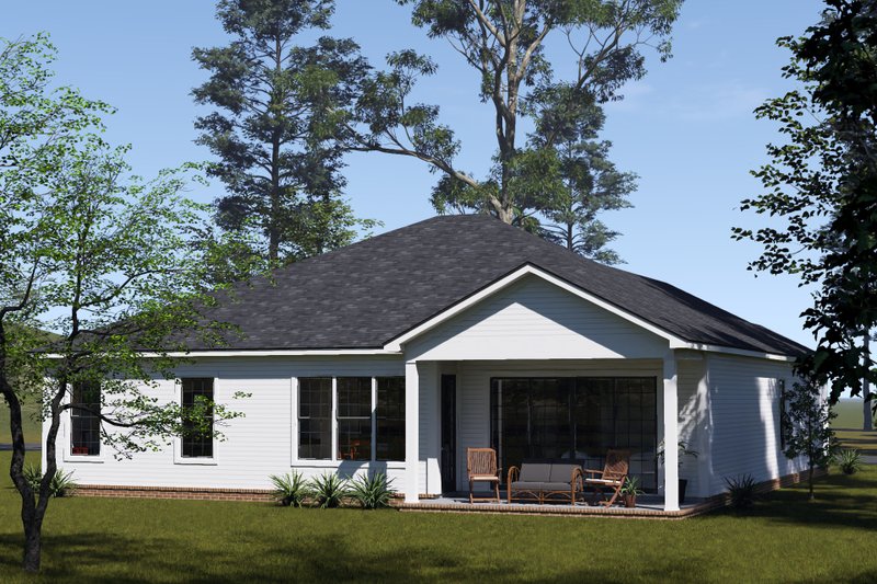Architectural House Design - Exterior - Rear Elevation for Farmhouse House Plan #513-2428 - 4 bed, 2.5 bath