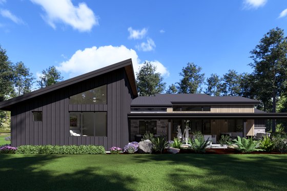 Exterior - Rear Elevation 2 for Modern House Plan #1069-45 - 3 bed, 2.5 bath