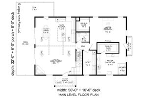 Floor Plan - Main Floor for Traditional House Plan #932-665 - 3 bed, 2.5 bath
