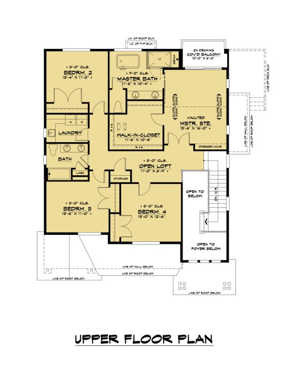 Dream House Plan - Craftsman Floor Plan - Upper Floor Plan #1066-114