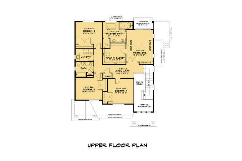 Dream House Plan - Floor Plan - Upper Floor for Craftsman House Plan #1066-114 - 5 bed, 3 bath