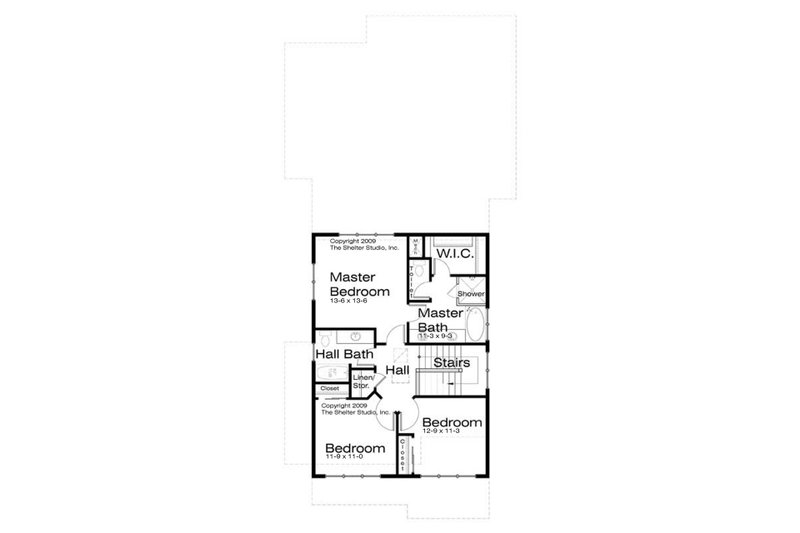 Home Plan - Floor Plan - Upper Floor for Prairie House Plan #434-11 - 3 bed, 2.5 bath
