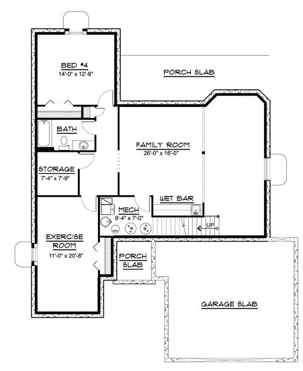 Home Plan - Ranch Floor Plan - Lower Floor Plan #1064-176