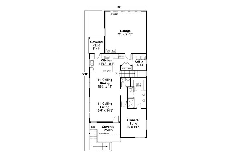 House Design - Floor Plan - Main Floor for Contemporary House Plan #124-1287 - 3 bed, 2.5 bath