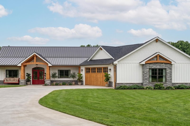 Dream House Plan - Exterior - Front Elevation 2 for Ranch House Plan #1064-483 - 2 bed, 2.5 bath