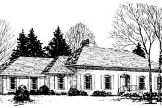 Exterior - Front Elevation for Traditional House Plan #10-153 - 4 bed, 2.5 bath