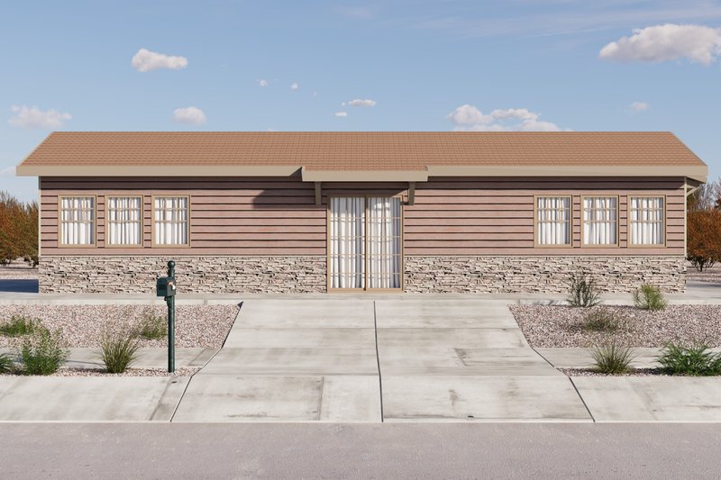 Home Plan - Exterior - Front Elevation 5 for Ranch House Plan #1106-99 - 2 bed, 1 bath