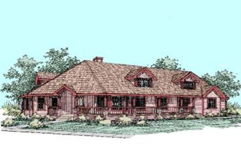 Architectural House Design - Country Exterior - Front Elevation Plan #60-284