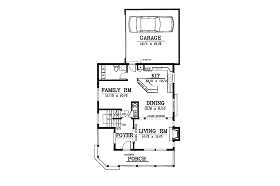 Floor Plan - Main Floor for Cottage House Plan #95-234 - 4 bed, 2.5 bath