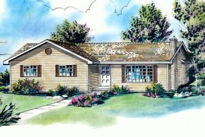 Ranch Exterior - Front Elevation Plan #18-177