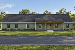 House Blueprint - Exterior - Front Elevation for Farmhouse House Plan #923-520 - 4 bed, 3 bath