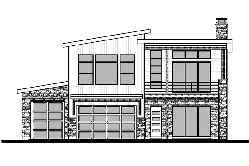 Home Plan - Exterior - Front Elevation 3 for Modern House Plan #1073-55 - 4 bed, 3.5 bath