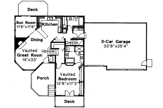 Floor Plan - Main Floor for Contemporary House Plan #124-261 - 2 bed, 2 bath