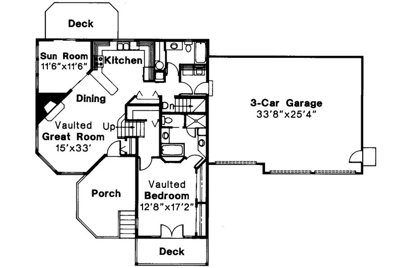 Home Plan - Floor Plan - Main Floor for Contemporary House Plan #124-261 - 2 bed, 2 bath