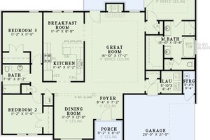 Exterior - Front Elevation 5 for European House Plan #17-2140 - 3 bed, 2 bath