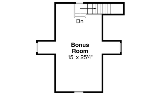 Floor Plan - Upper Floor for Craftsman House Plan #124-660, 1 bath
