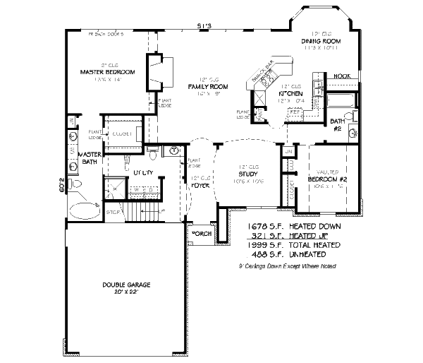 Traditional Floor Plan - Main Floor Plan #424-104