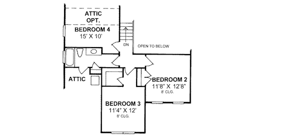 House Design - Traditional Floor Plan - Upper Floor Plan #20-370