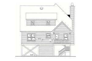 Exterior - Rear Elevation for Beach House Plan #37-115 - 4 bed, 3 bath