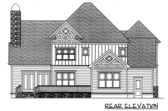 Exterior - Rear Elevation for Craftsman House Plan #413-107 - 4 bed, 4 bath