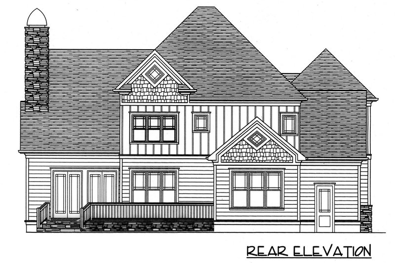 Dream House Plan - Exterior - Rear Elevation for Craftsman House Plan #413-107 - 4 bed, 4 bath