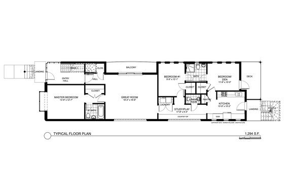 Floor Plan - Main Floor for Contemporary House Plan #535-19 - 9 bed, 6 bath