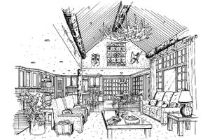 Interior - Family Room for Cabin House Plan #942-40 - 5 bed, 3.1 bath