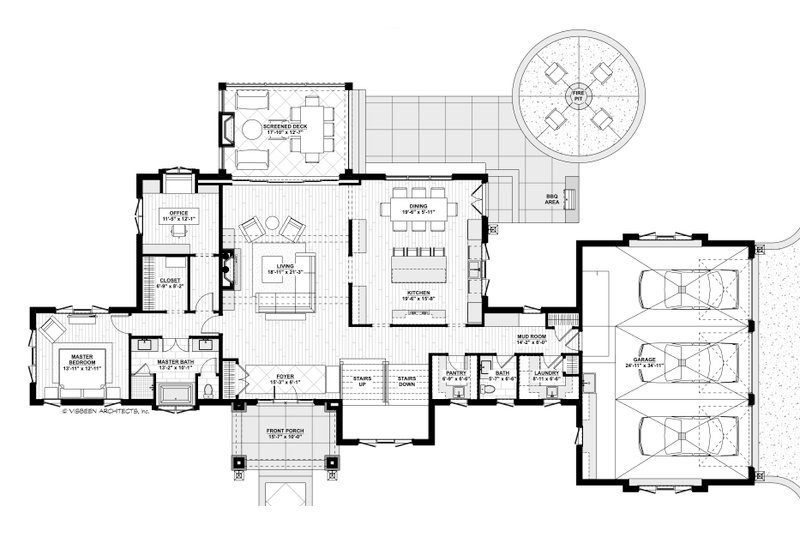 House Plan Design - Floor Plan - Main Floor for Modern House Plan #928-366 - 5 bed, 4.5 bath