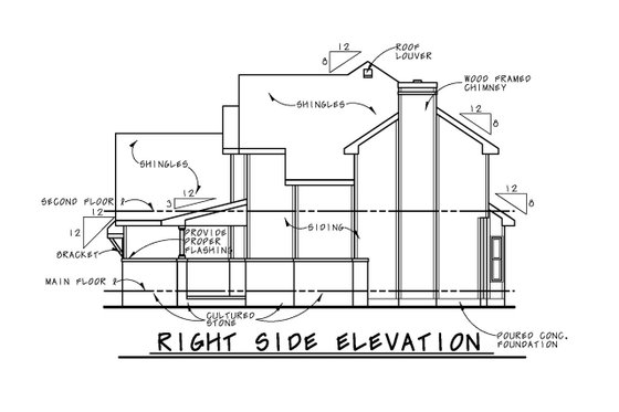 Exterior - Front Elevation 6 for Craftsman House Plan #20-2366 - 3 bed, 2.5 bath