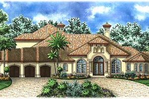 House Blueprint - Mediterranean Exterior - Front Elevation Plan #27-203