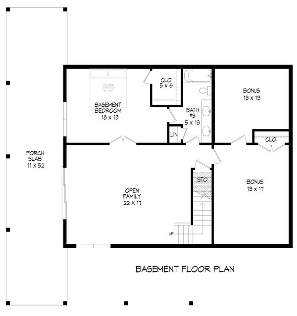 Architectural House Design - Traditional Floor Plan - Lower Floor Plan #932-428