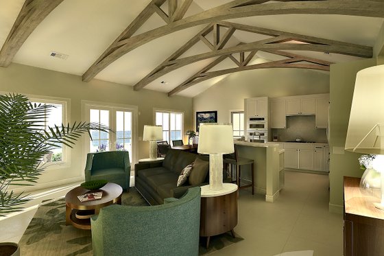 Interior - Family Room for Ranch House Plan #489-12 - 3 bed, 2 bath