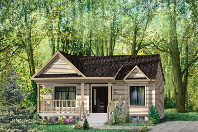 Country Style House Plan - 1 Beds 1 Baths 806 Sq/Ft Plan #25-4645