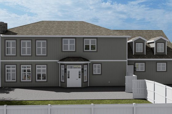 Exterior - Rear Elevation for Craftsman House Plan #1060-53 - 3 bed, 2.5 bath