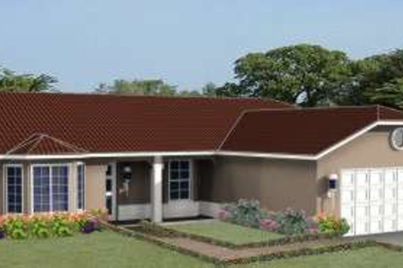 Architectural House Design - Adobe / Southwestern Exterior - Front Elevation Plan #1-398