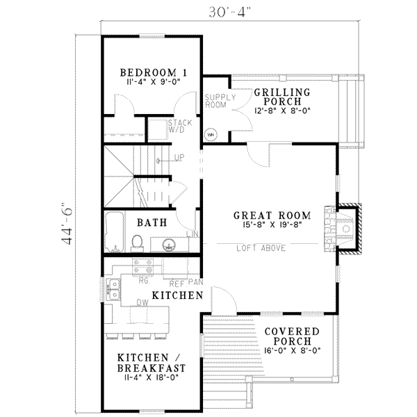 House Blueprint - Farmhouse Floor Plan - Main Floor Plan #17-2020