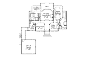 Floor Plan - Main Floor for Colonial House Plan #429-13 - 4 bed, 3.5 bath