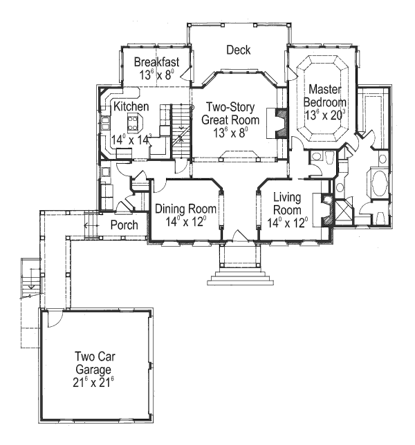 House Plan Design - Colonial Floor Plan - Main Floor Plan #429-13