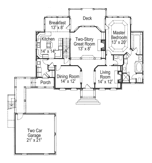 Dream House Plan - Colonial Floor Plan - Main Floor Plan #429-13