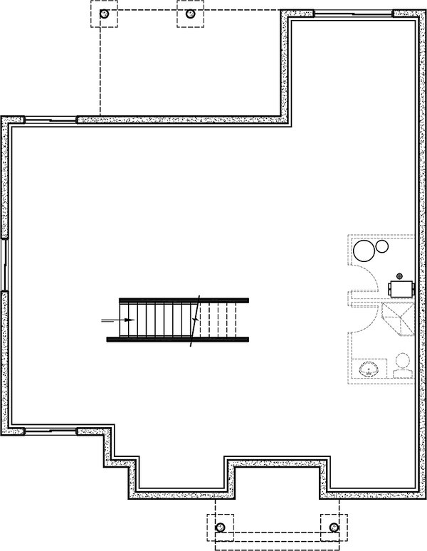 Architectural House Design - Bungalow Floor Plan - Lower Floor Plan #23-2789