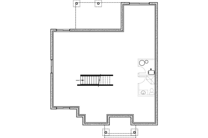 House Plan Design - Floor Plan - Lower Floor for Bungalow House Plan #23-2789 - 2 bed, 1 bath