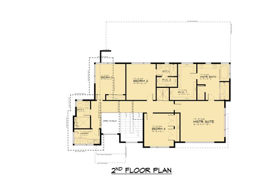 Floor Plan - Upper Floor for Contemporary House Plan #1066-261 - 5 bed, 5.5 bath