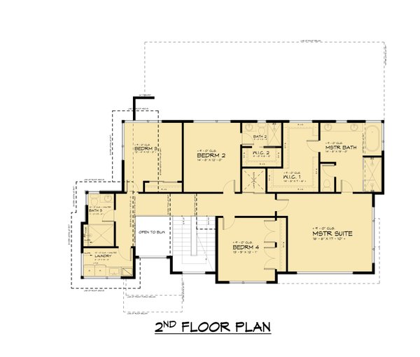Contemporary Floor Plan - Upper Floor Plan #1066-261
