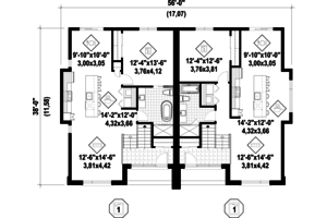 Floor Plan - Main Floor for Contemporary House Plan #25-4352 - 2 bed, 2 bath