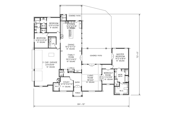 Floor Plan - Main Floor for European House Plan #65-533 - 3 bed, 2.5 bath