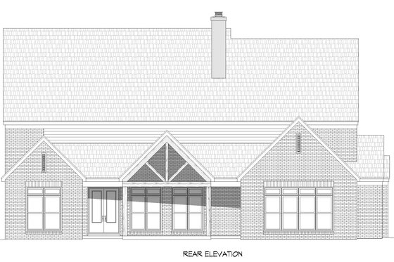 Exterior - Rear Elevation for Traditional House Plan #932-791 - 5 bed, 4.5 bath