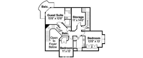 Dream House Plan - European Floor Plan - Upper Floor Plan #124-530